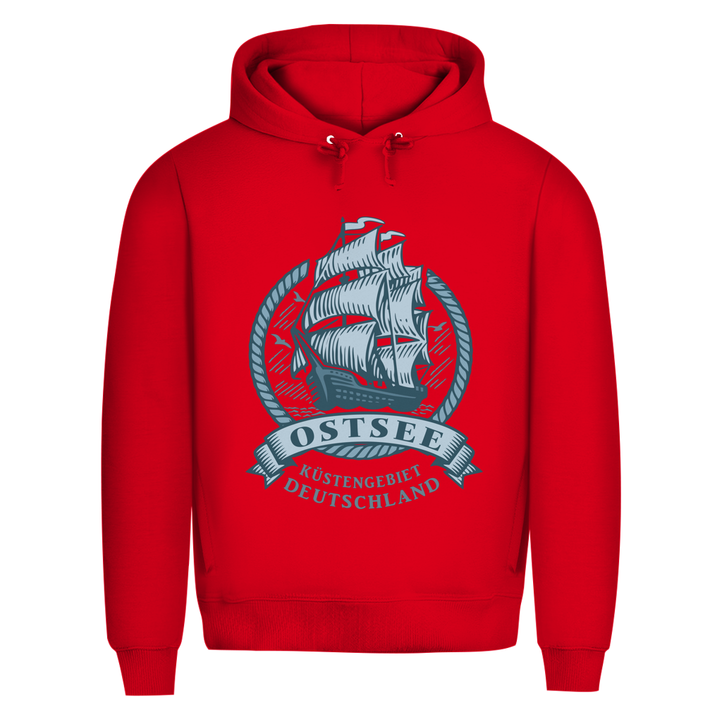 Hoodie Herren  "Ostsee Segelschiff" #462 - beidseitiger Druck