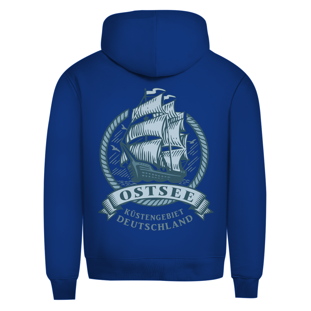 Hoodie Herren  "Ostsee Segelschiff" #462 - beidseitiger Druck