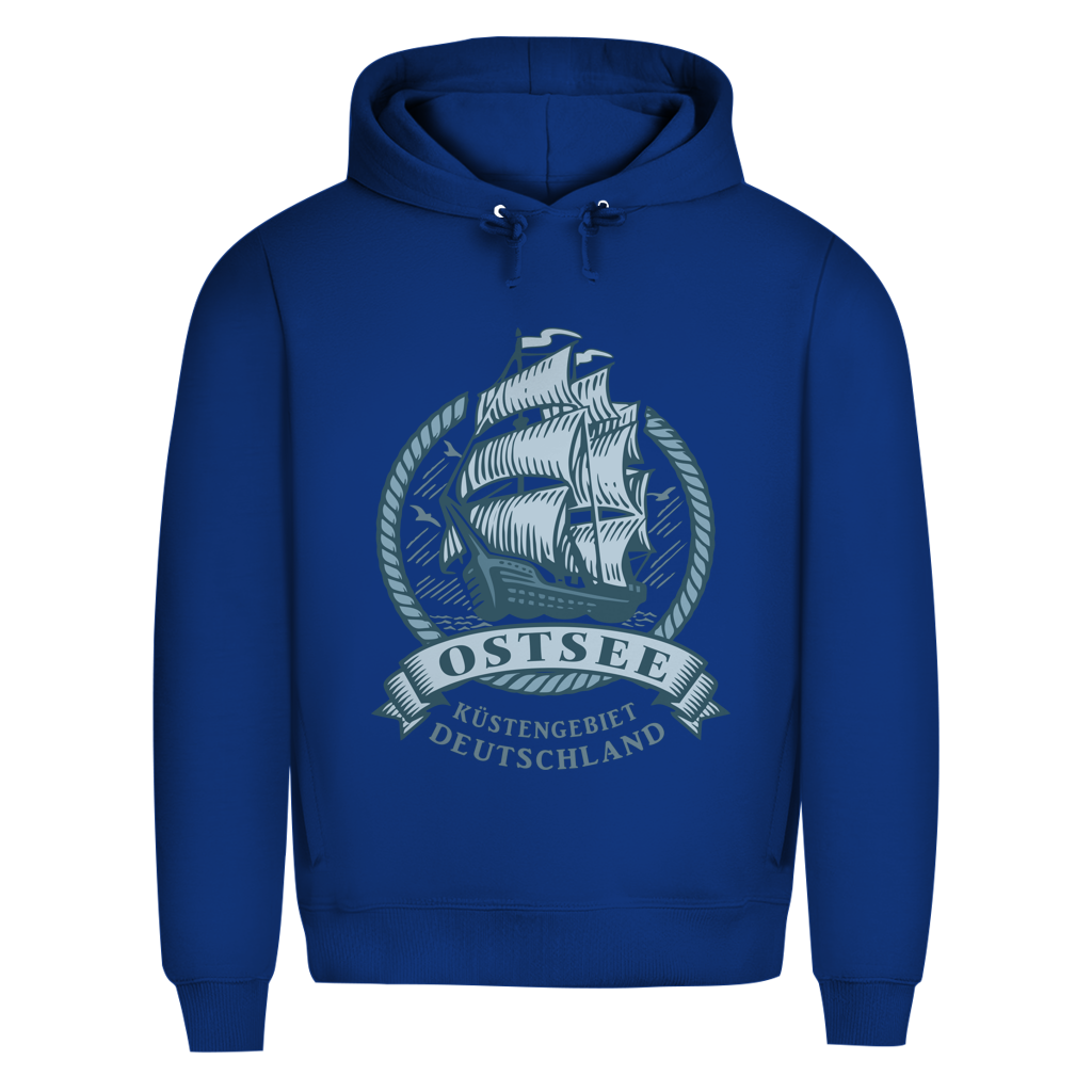 Hoodie Herren  "Ostsee Segelschiff" #462 - beidseitiger Druck