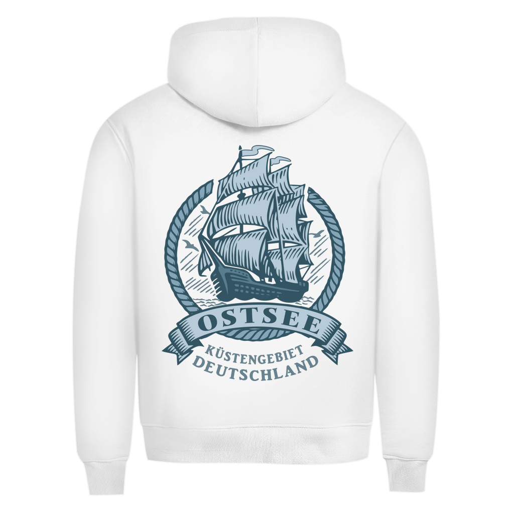 Hoodie Herren  "Ostsee Segelschiff" #462 - beidseitiger Druck