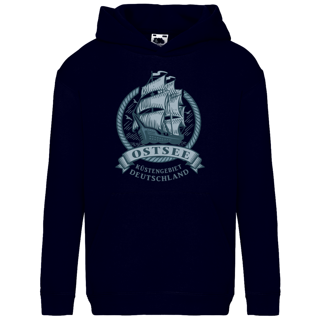 Hoodie Kinder  "Ostsee Segelschiff" #462 - beidseitiger Druck