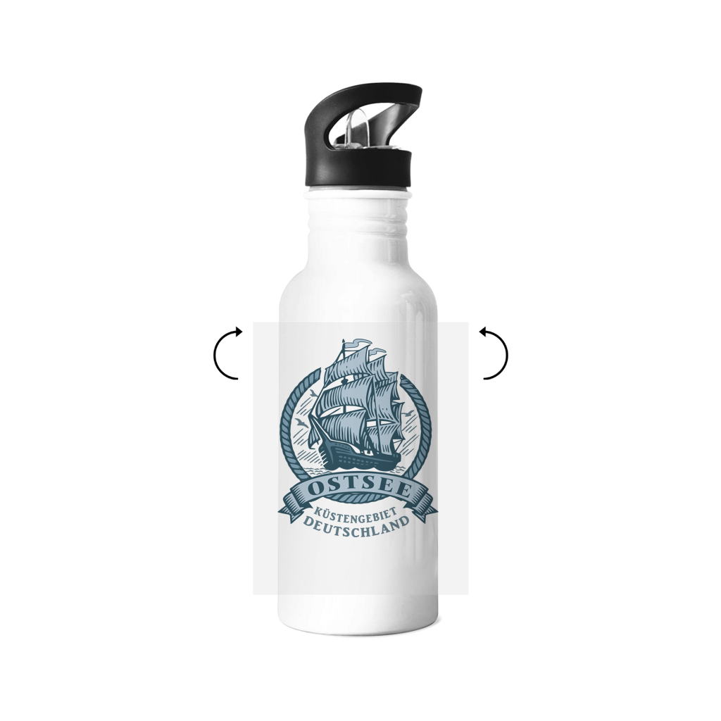 Edelstahl-Trinkflasche  "Ostsee Segelschiff" #462