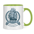Keramik-Tasse zweifarbig  "Ostsee Segelschiff" #462