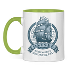 Keramik-Tasse zweifarbig  "Ostsee Segelschiff" #462