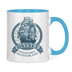 Keramik-Tasse zweifarbig  "Ostsee Segelschiff" #462