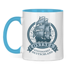 Keramik-Tasse zweifarbig  "Ostsee Segelschiff" #462