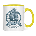 Keramik-Tasse zweifarbig  "Ostsee Segelschiff" #462