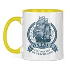 Keramik-Tasse zweifarbig  "Ostsee Segelschiff" #462