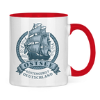 Keramik-Tasse zweifarbig  "Ostsee Segelschiff" #462