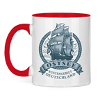 Keramik-Tasse zweifarbig  "Ostsee Segelschiff" #462