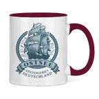 Keramik-Tasse zweifarbig  "Ostsee Segelschiff" #462