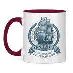 Keramik-Tasse zweifarbig  "Ostsee Segelschiff" #462