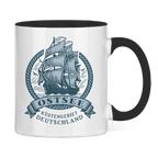 Keramik-Tasse zweifarbig  "Ostsee Segelschiff" #462