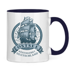 Keramik-Tasse zweifarbig  "Ostsee Segelschiff" #462