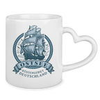 Keramik-Tasse mit Herzhenkel   "Ostsee Segelschiff" #462