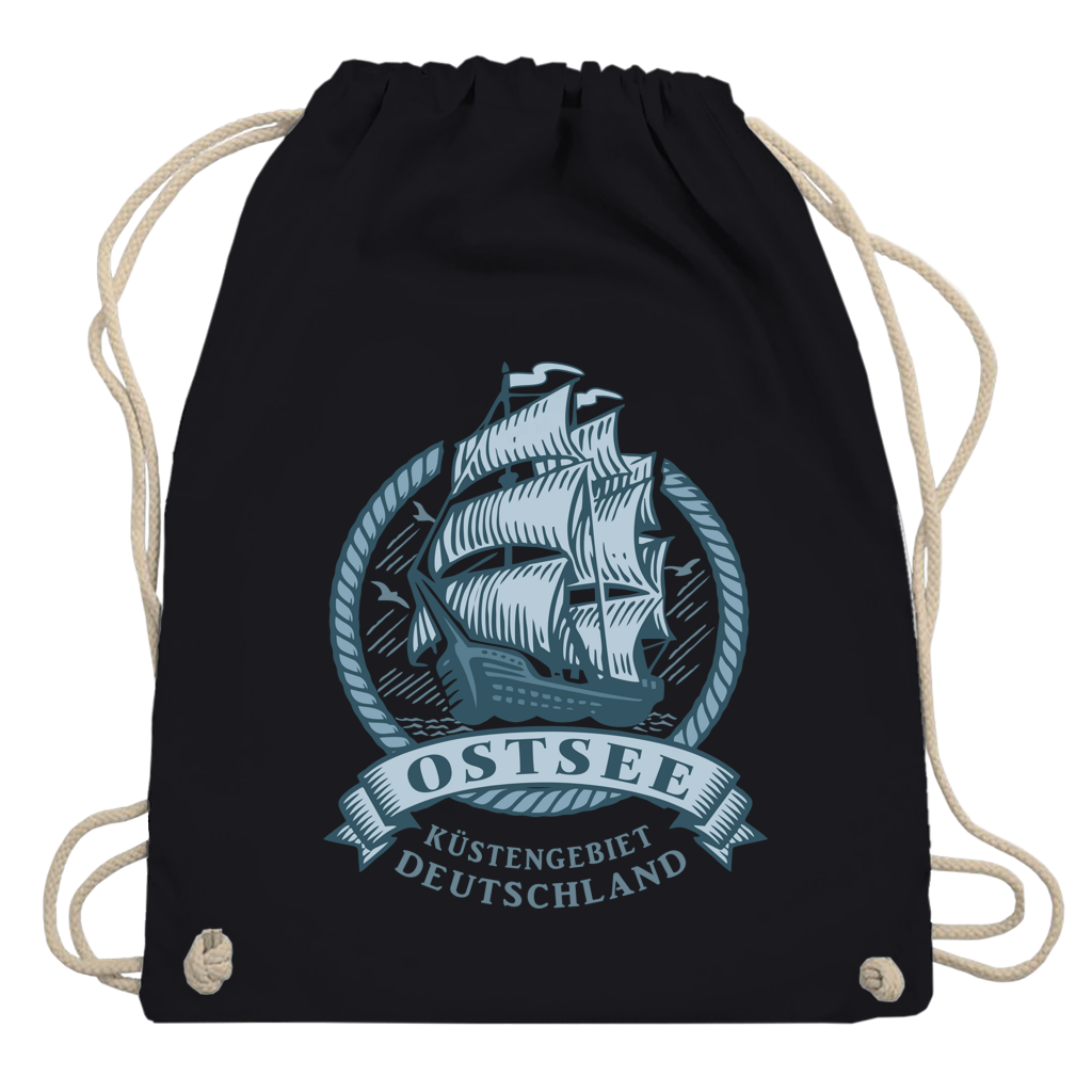 Kordelrucksack  "Ostsee Segelschiff" #462