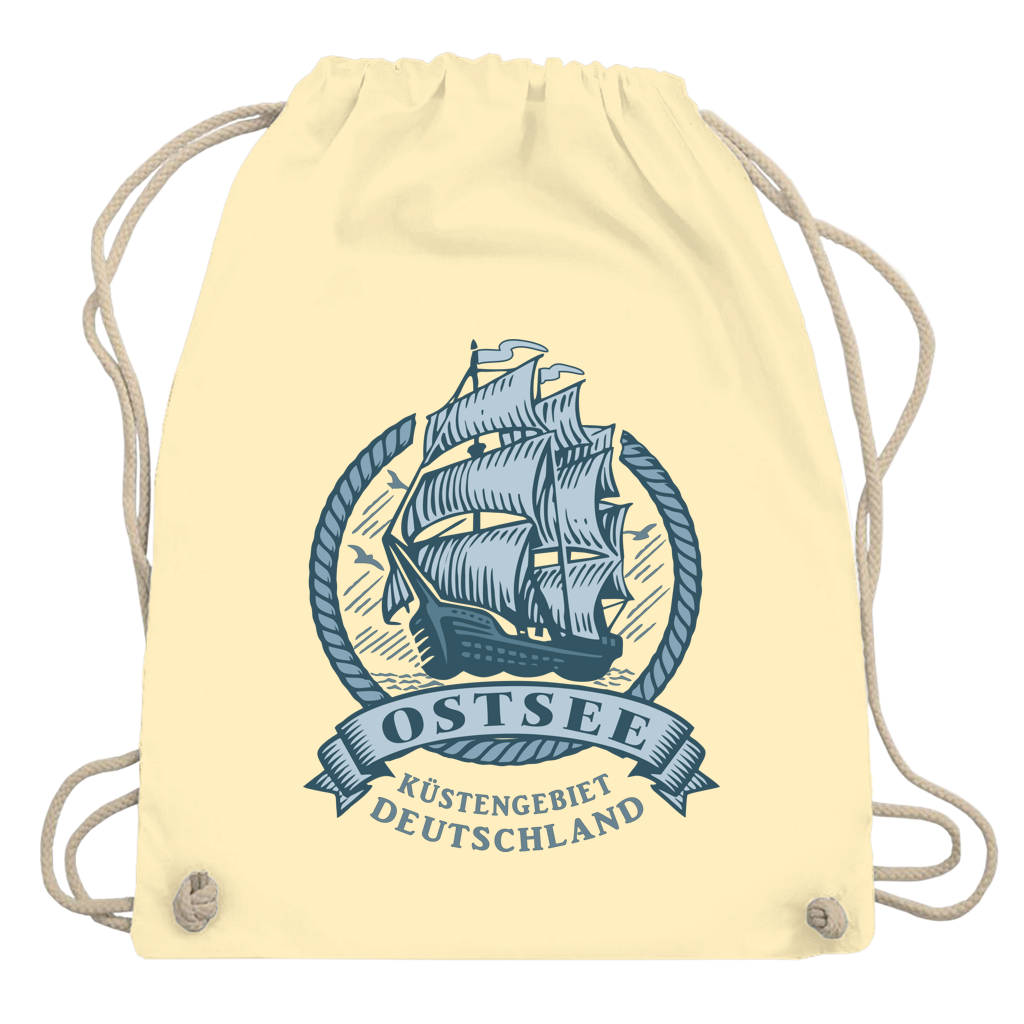 Kordelrucksack  "Ostsee Segelschiff" #462
