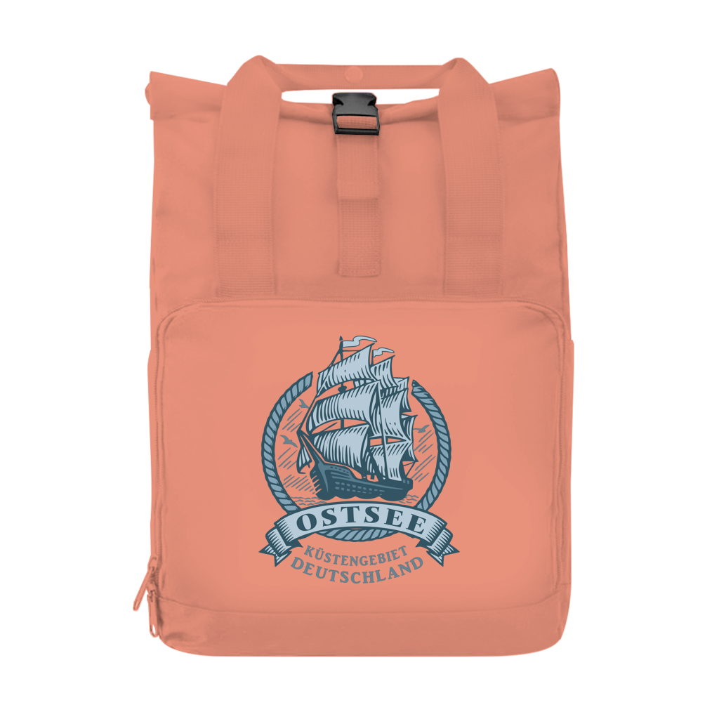 Rucksack mit Seitentasche   "Ostsee Segelschiff" #462 Gr. S