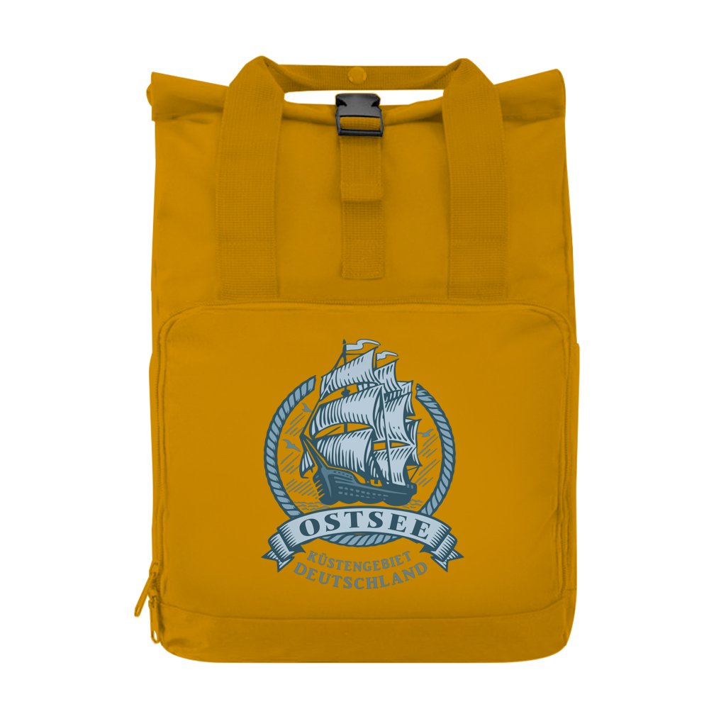 Rucksack mit Seitentasche   "Ostsee Segelschiff" #462 Gr. S
