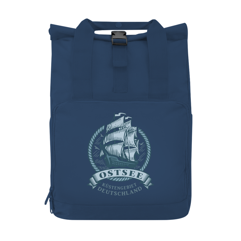 Rucksack mit Seitentasche   "Ostsee Segelschiff" #462 Gr. S