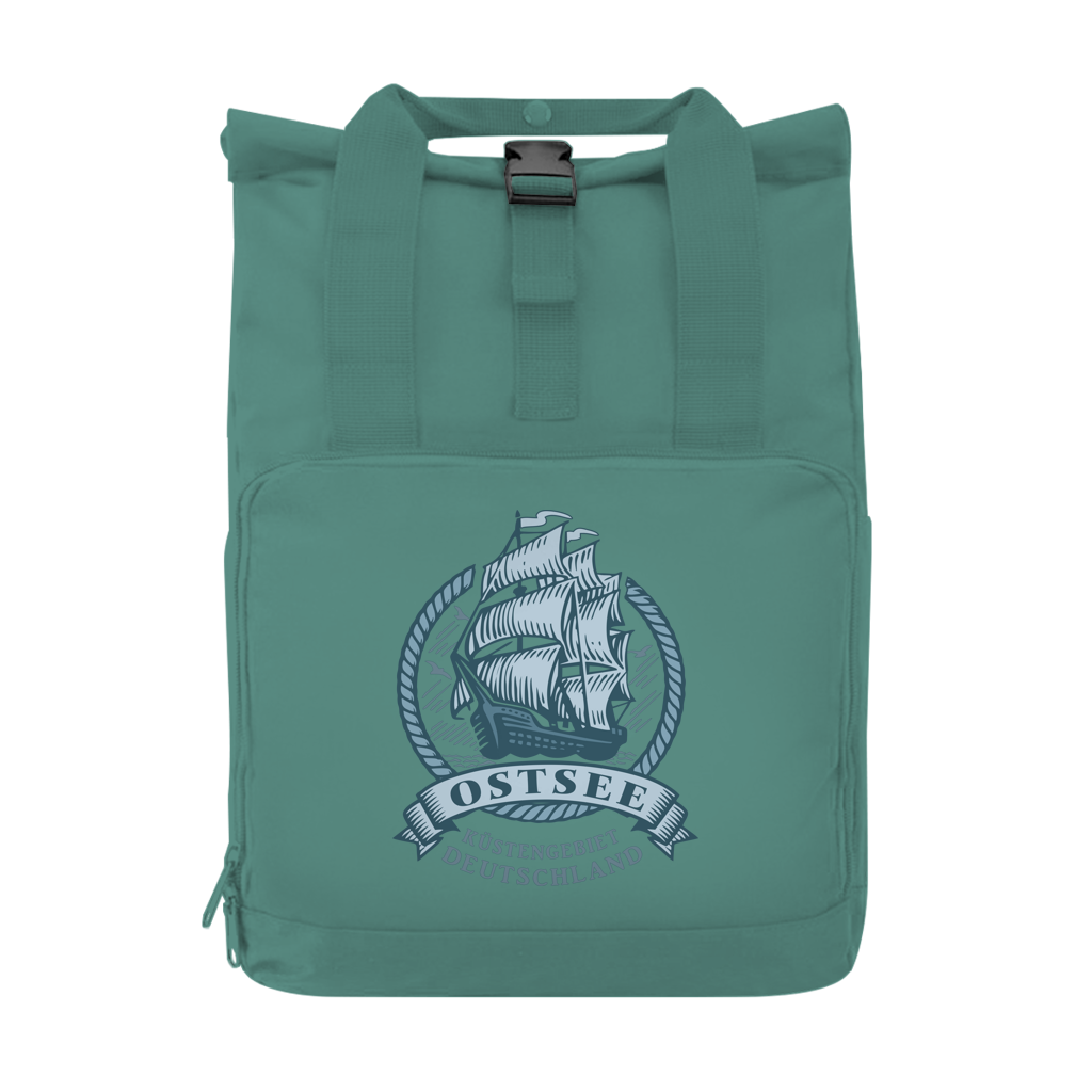 Rucksack mit Seitentasche   "Ostsee Segelschiff" #462 Gr. S