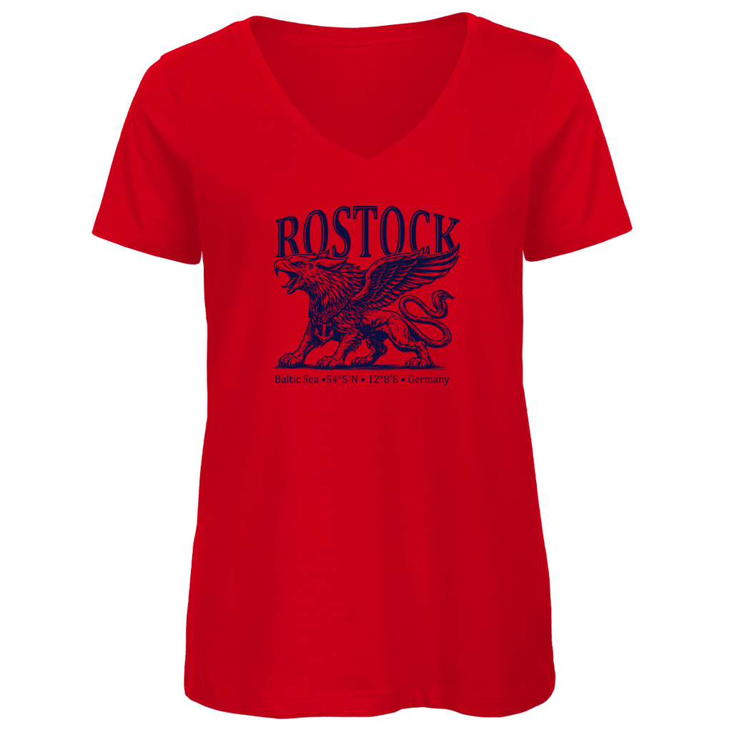 T-Shirt Damen V-Neck   "Rostock-Greif" #562