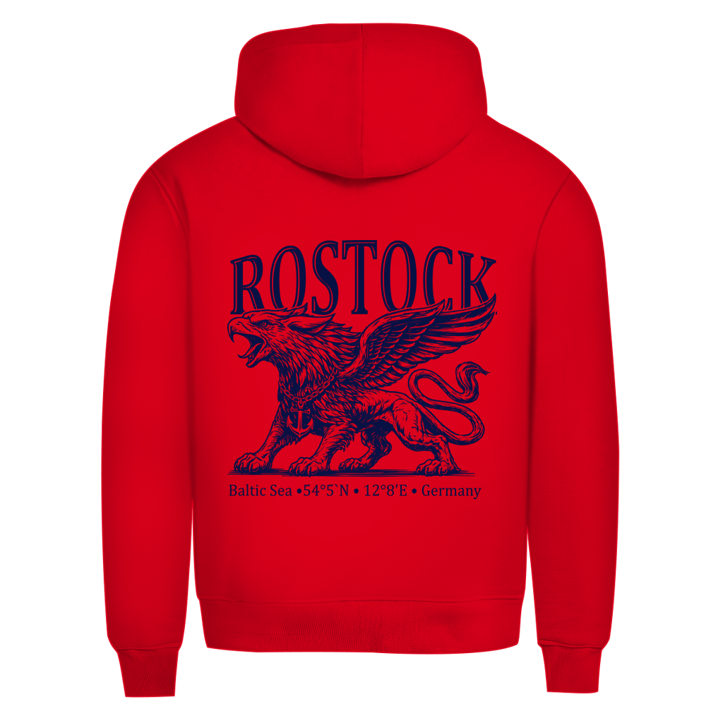 Hoodie Herren "Rostock-Greif" #562 - beidseitiger Druck