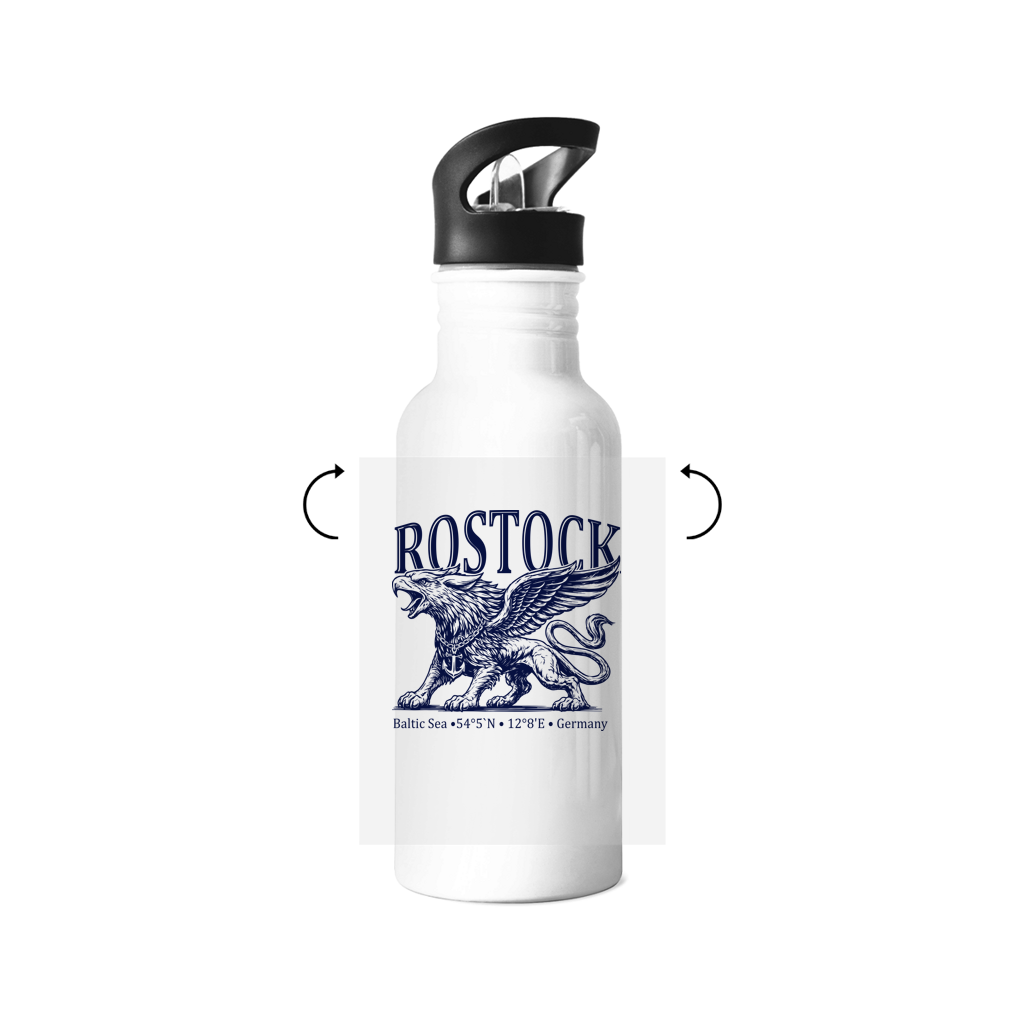 Edelstahl-Trinkflasche   "Rostock-Greif" #562