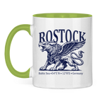 Keramik-Tasse zweifarbig  "Rostock-Greif" #562