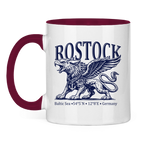Keramik-Tasse zweifarbig  "Rostock-Greif" #562