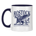 Keramik-Tasse zweifarbig  "Rostock-Greif" #562