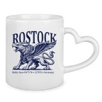 Keramik-Tasse mit Herzhenkel    "Rostock-Greif" #562