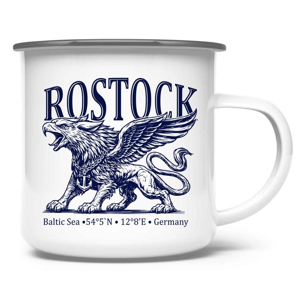 Emaille Tasse    "Rostock-Greif" #562