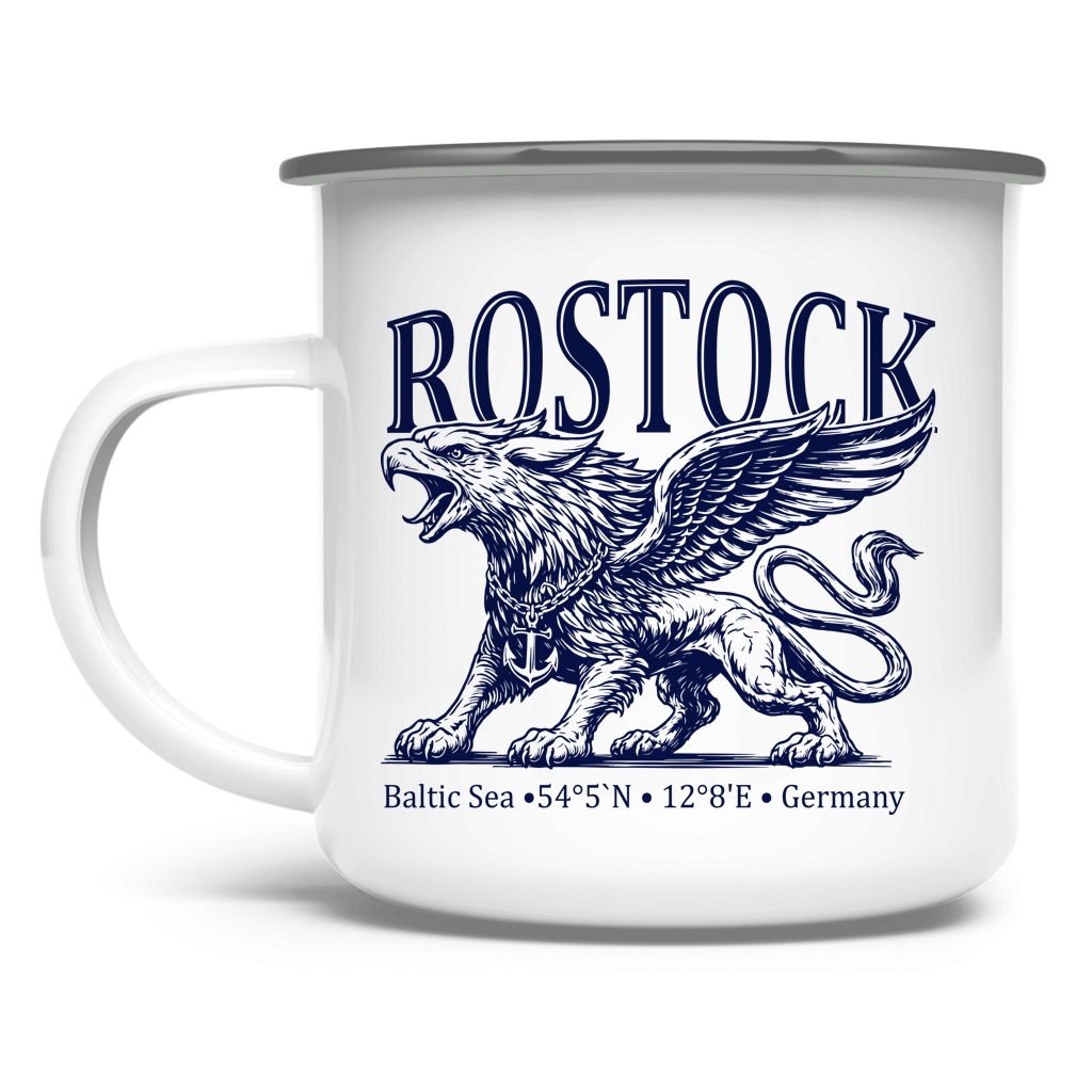 Emaille Tasse    "Rostock-Greif" #562