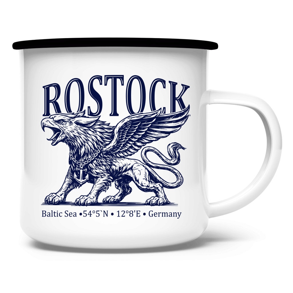 Emaille Tasse    "Rostock-Greif" #562