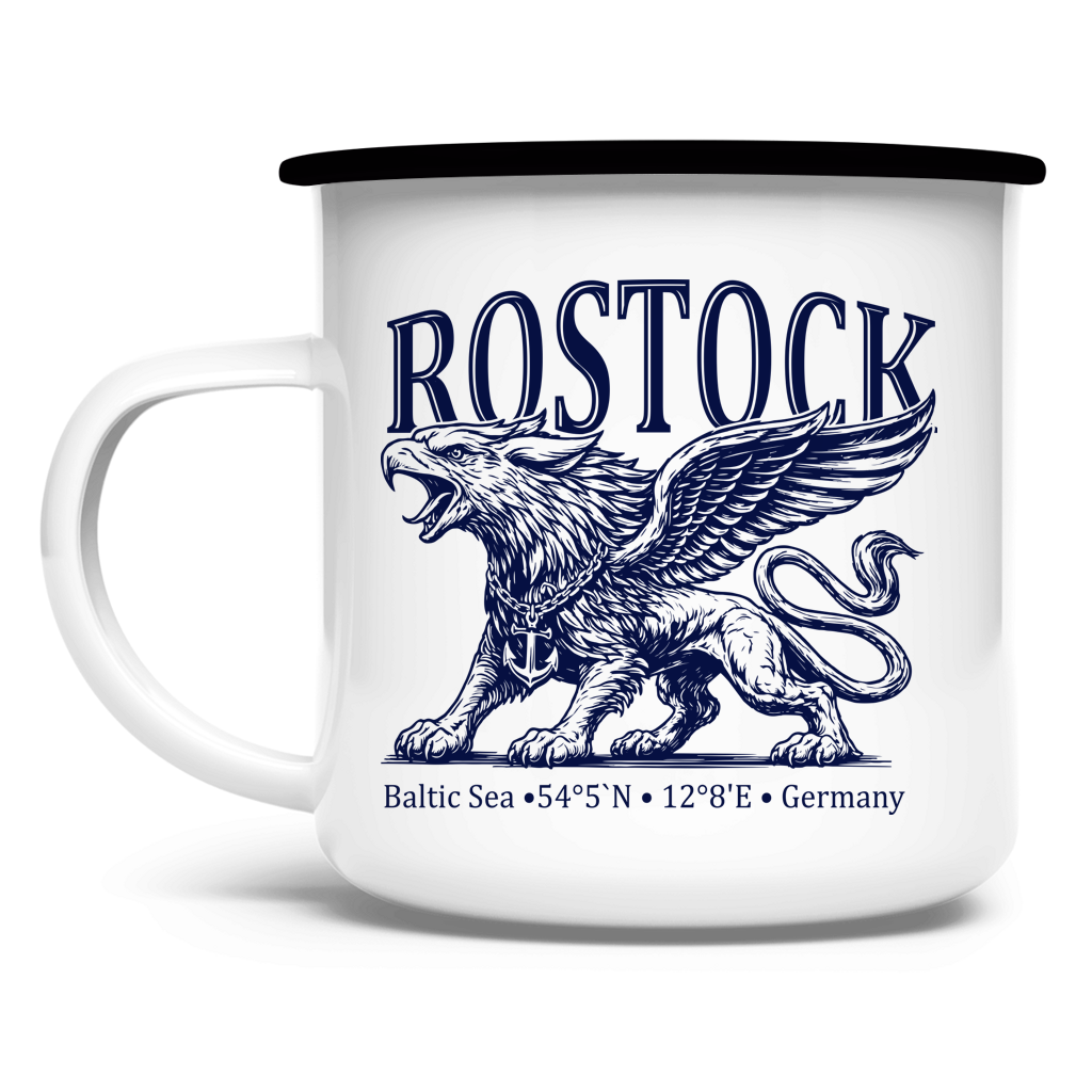Emaille Tasse    "Rostock-Greif" #562