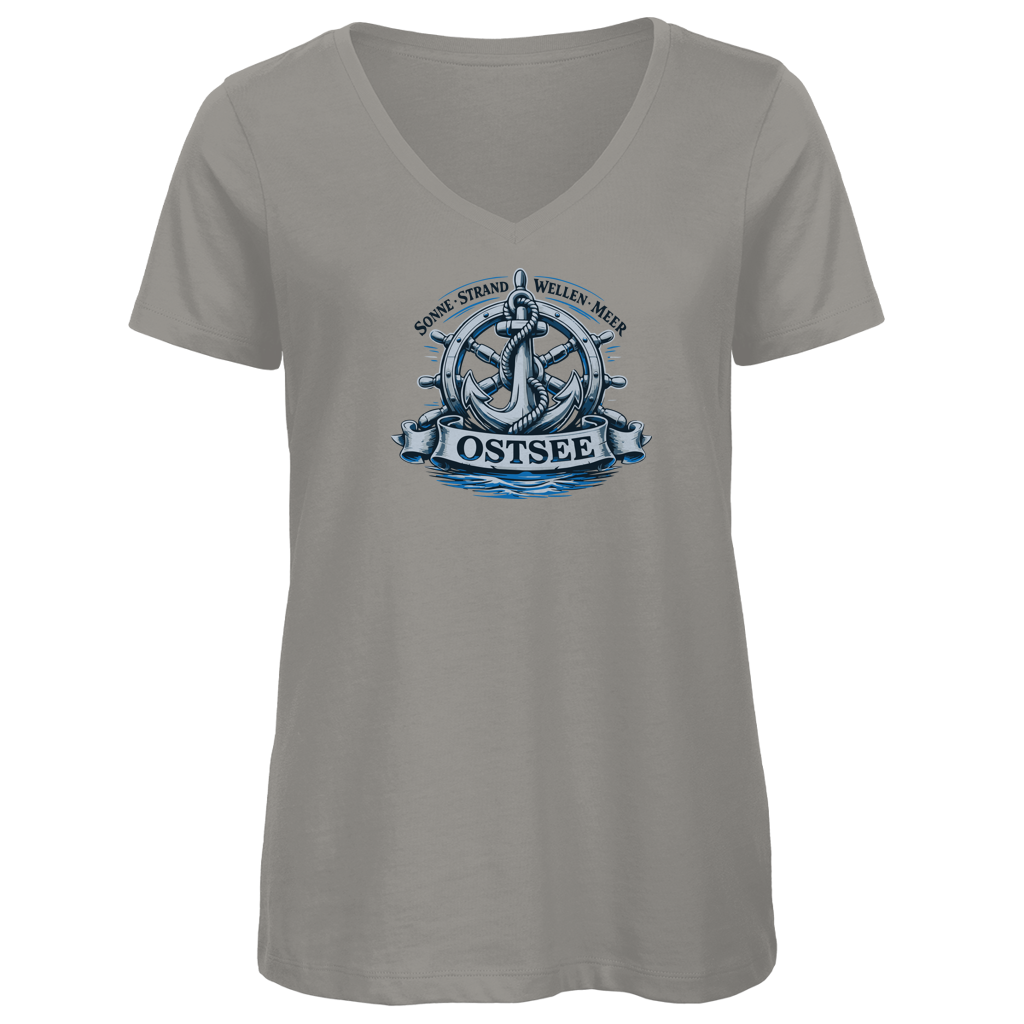 T-Shirt Damen V-Neck  "Ostsee Anker" #559