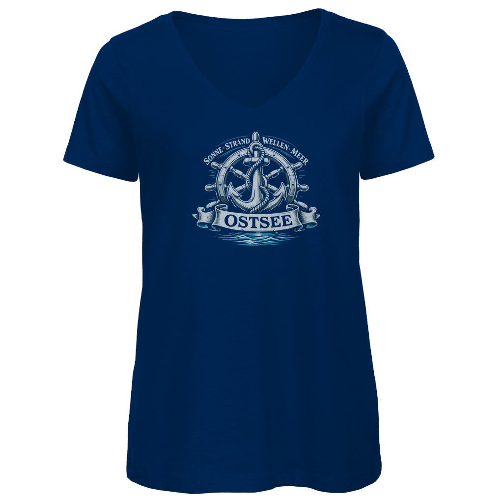 T-Shirt Damen V-Neck  "Ostsee Anker" #559