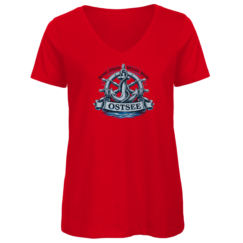 T-Shirt Damen V-Neck  "Ostsee Anker" #559