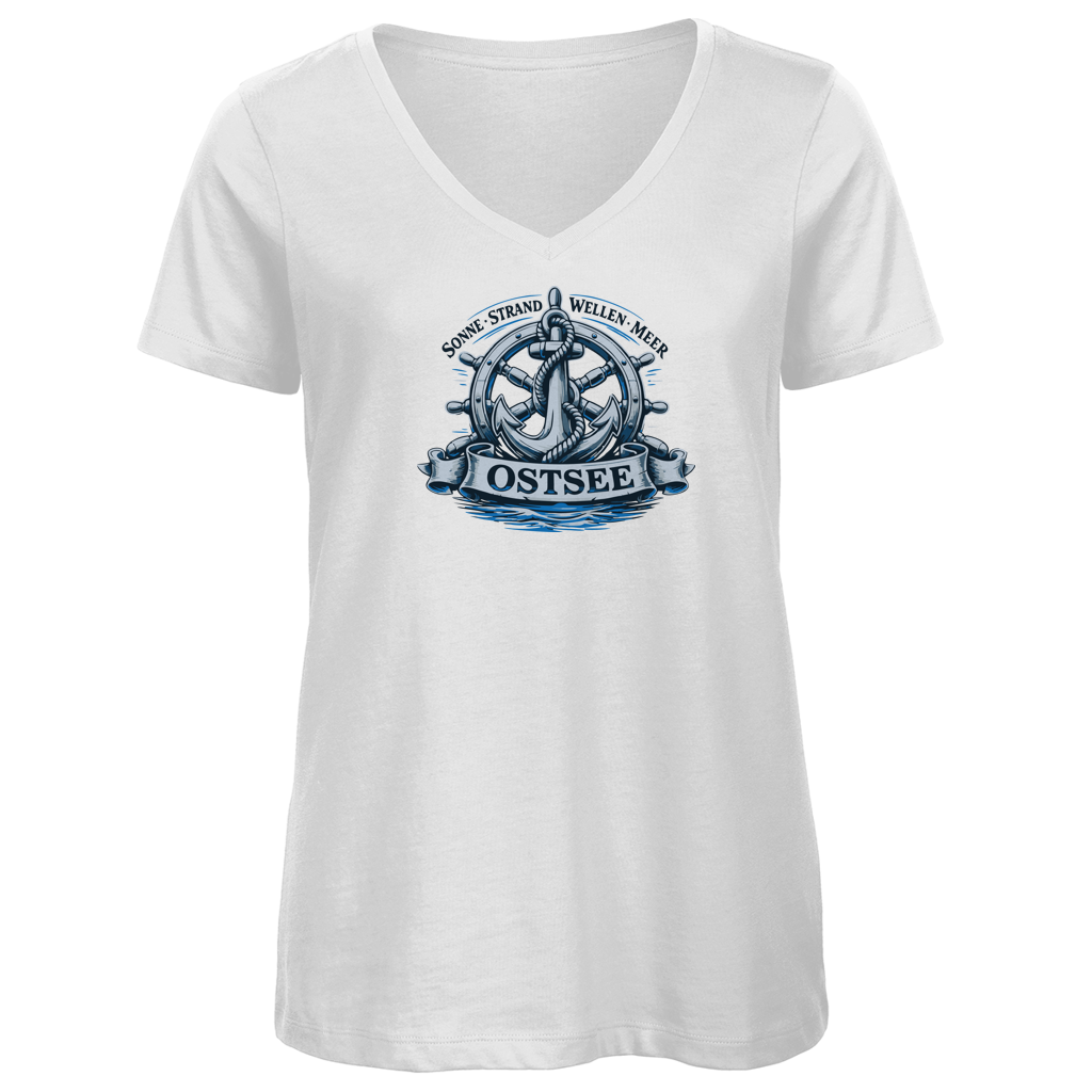 T-Shirt Damen V-Neck  "Ostsee Anker" #559