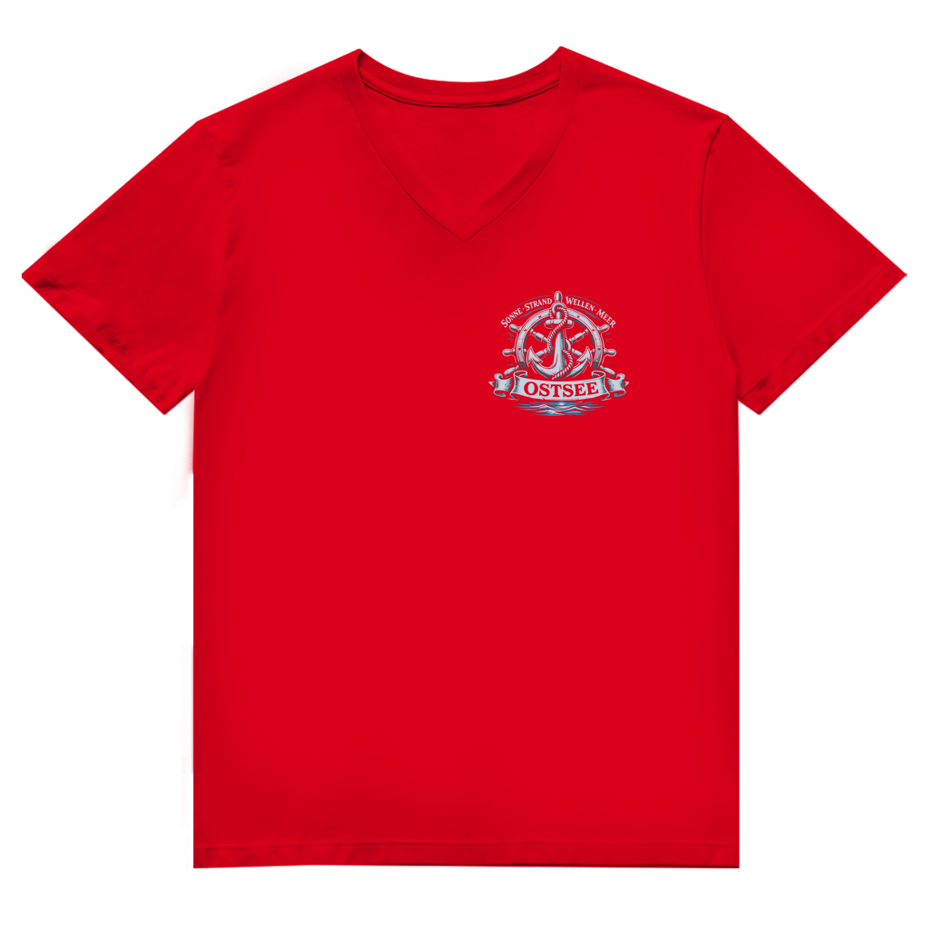 T-Shirt Herren V-Neck  "Ostsee Anker" #559