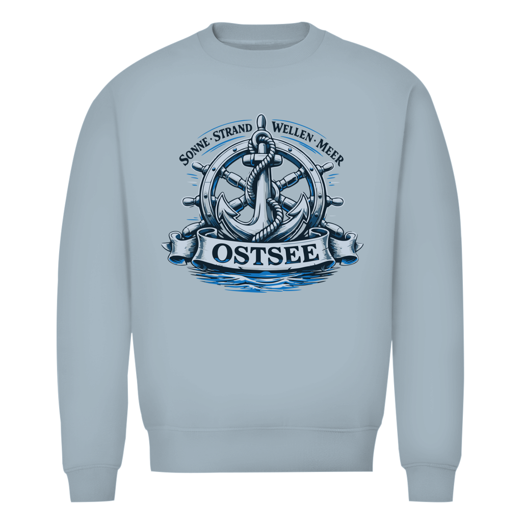 Sweatshirt Herren "Ostsee Anker" #559 - beidseitiger Druck