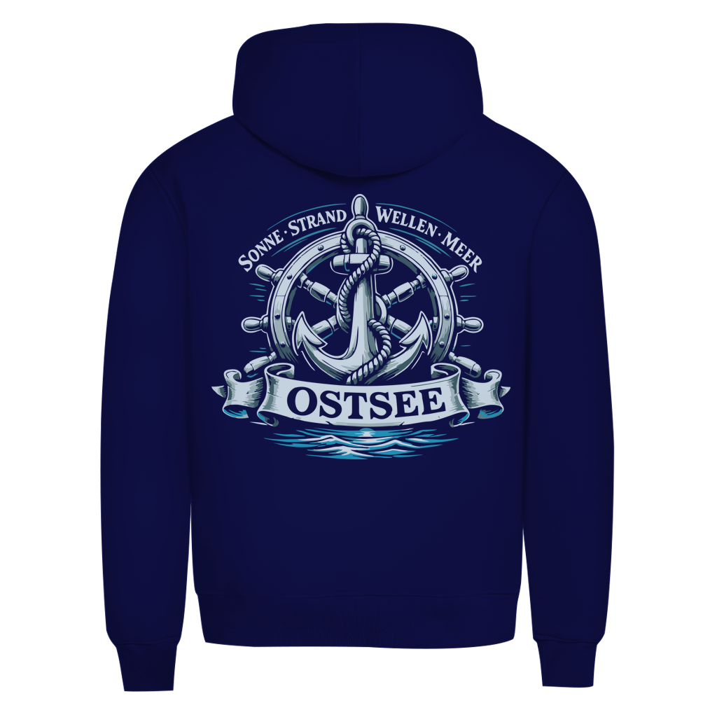Hoodie Herren  "Ostsee Anker" #559 - beidseitiger Druck