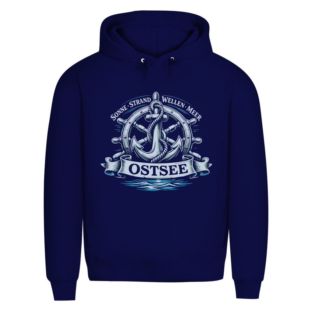 Hoodie Herren  "Ostsee Anker" #559 - beidseitiger Druck