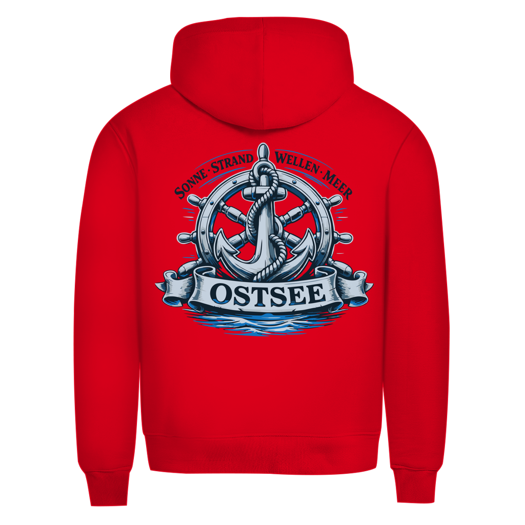 Hoodie Herren  "Ostsee Anker" #559 - beidseitiger Druck