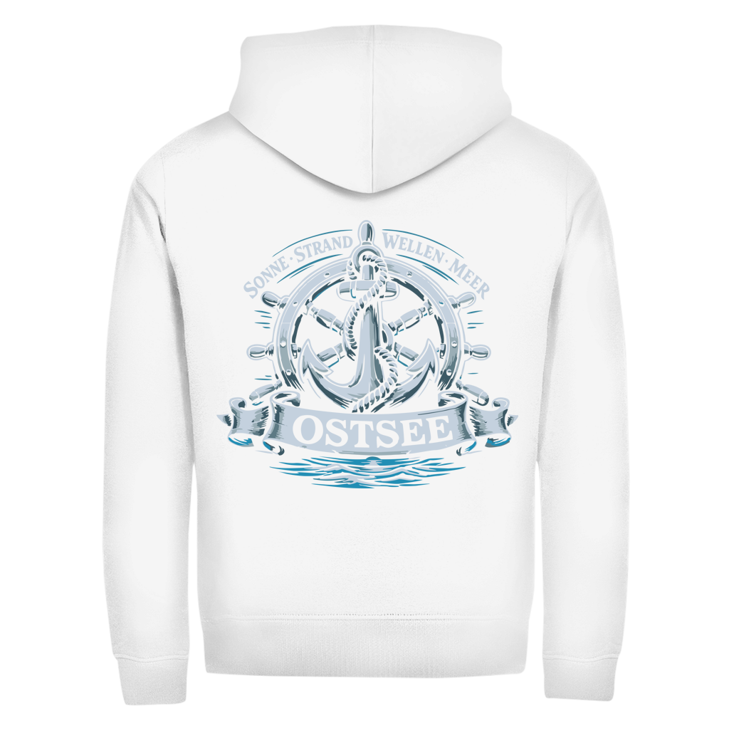 Hoodie-Jacke  "Ostsee Anker" #559 - beidseitiger Druck