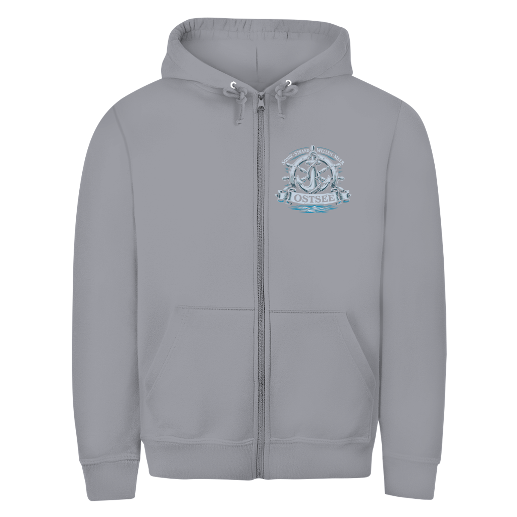 Hoodie-Jacke  "Ostsee Anker" #559 - beidseitiger Druck