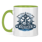 Keramik-Tasse zweifarbig   "Ostsee Anker" #559