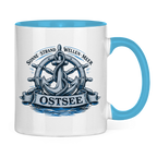 Keramik-Tasse zweifarbig   "Ostsee Anker" #559