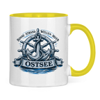 Keramik-Tasse zweifarbig   "Ostsee Anker" #559